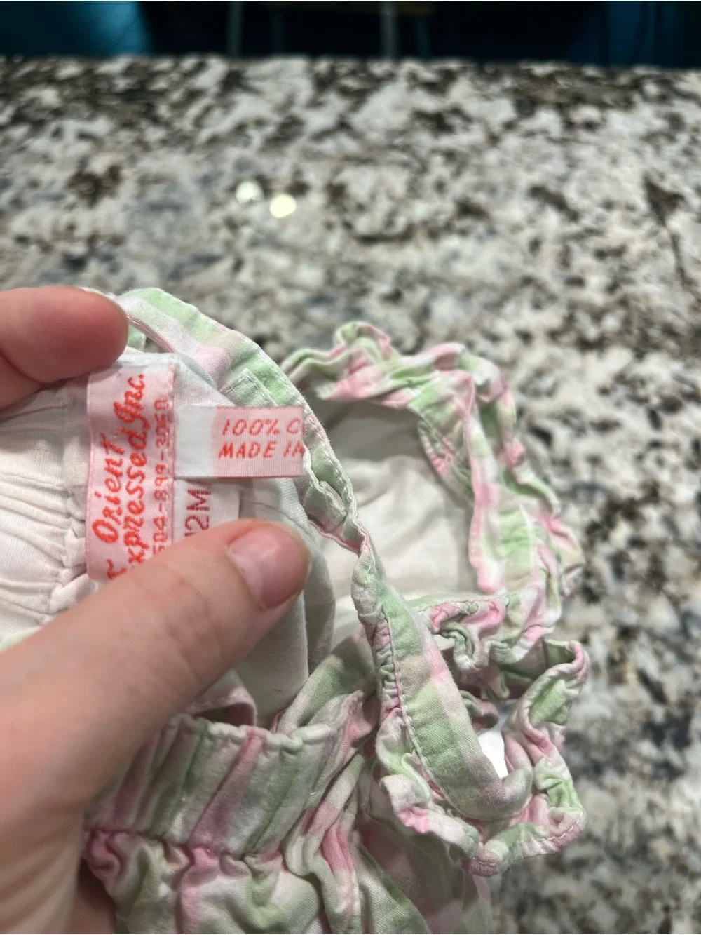 Pink & Green Gingham Ruffle Baby One-Piece
